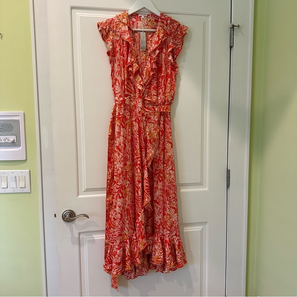 Poupette St Barth Aude Midi Wrap Dress Size Medium
